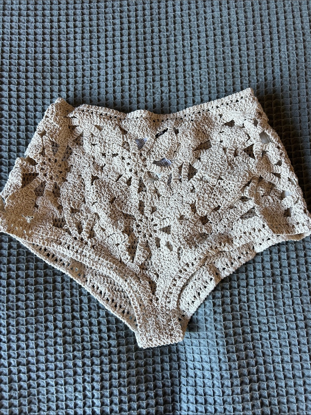 Women's Crochet High-Rise bottoms in Beige